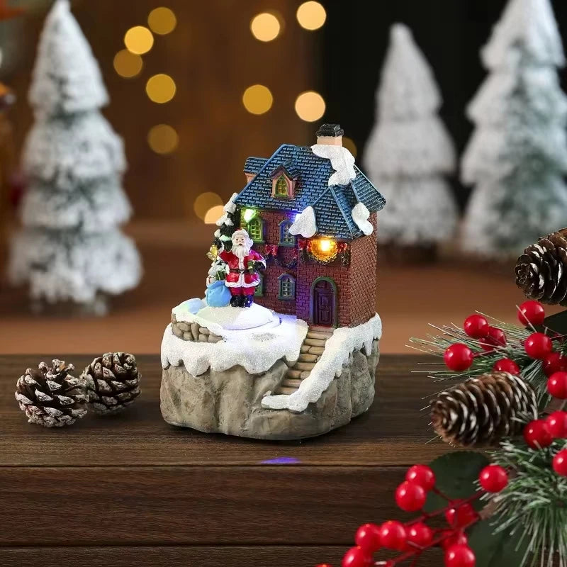 Christmas Rotating Music Box Santa Ornament with Lights & Sound Christmas Music Box Babs D