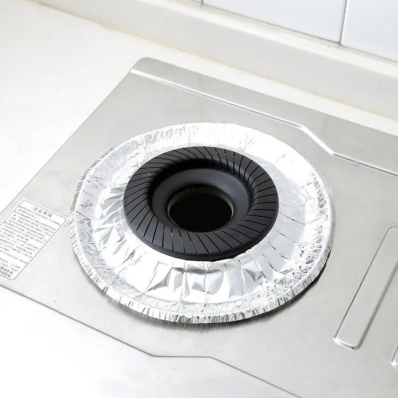 10-Pack Aluminum Foil Gas Stove Grease Protector Cleaning Pads Stove Protector Pads Babs