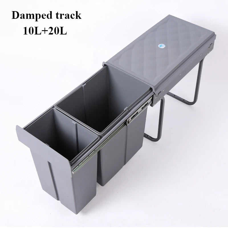 Oeny Pull-Out Embedded Kitchen Trash Can 10L+20L Dual Bin Pull-Out Trash Can Babs Pull Type Trash Can