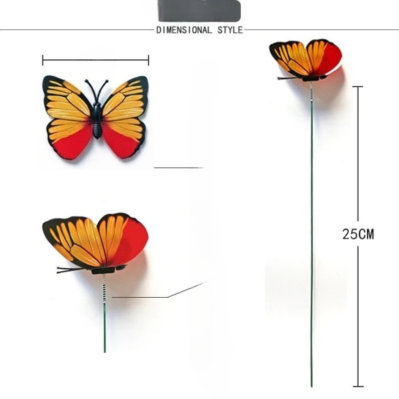 20pcs 3D PVC Butterfly Garden Stakes – Wedding & Lawn Décor Garden Butterfly Stakes Babs