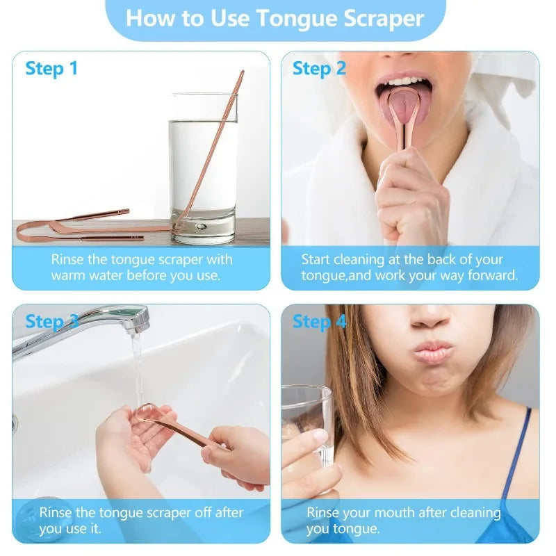 3-Piece Stainless Steel Tongue Scraper Set | Fresher Breath Tongue Scraper Set Babs