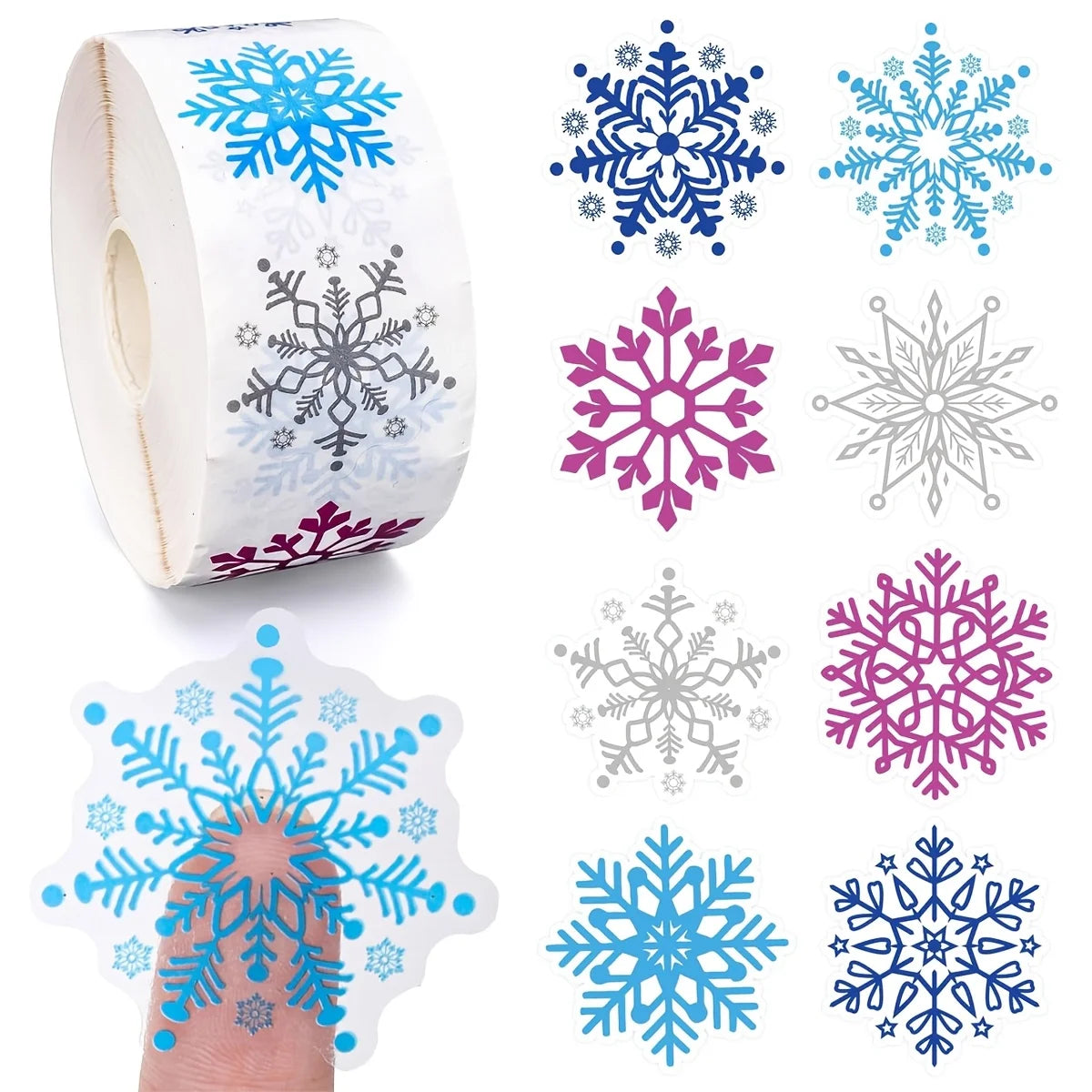 Transparent Alien Christmas Snowflake Stickers | DIY Party Decor Decorative Stickers Babs MULTI 2.5cm