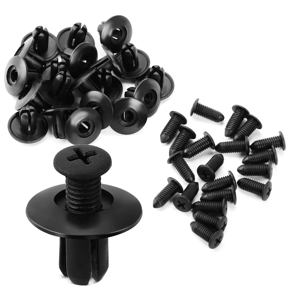 100Pcs 8mm Plastic Push Rivets Fastener Clips for Car Trim Panel Auto Panel Fastener Clips Babs