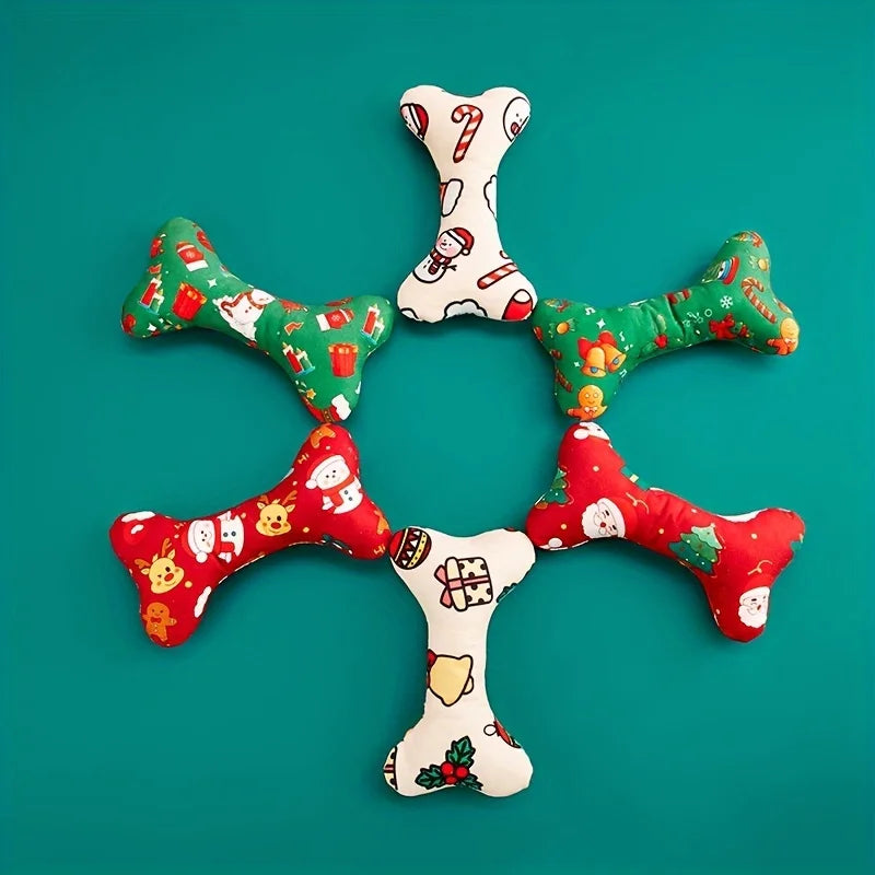 Dog Bone Plush Chew Toy Set for Small & Medium Dogs Plush Dog Toy Set Babs