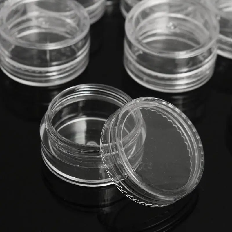 10pcs 5g Mini Clear Cosmetic Jars for Balm, Nail Art & Samples Cosmetic Sample Jars Babs 10pcs