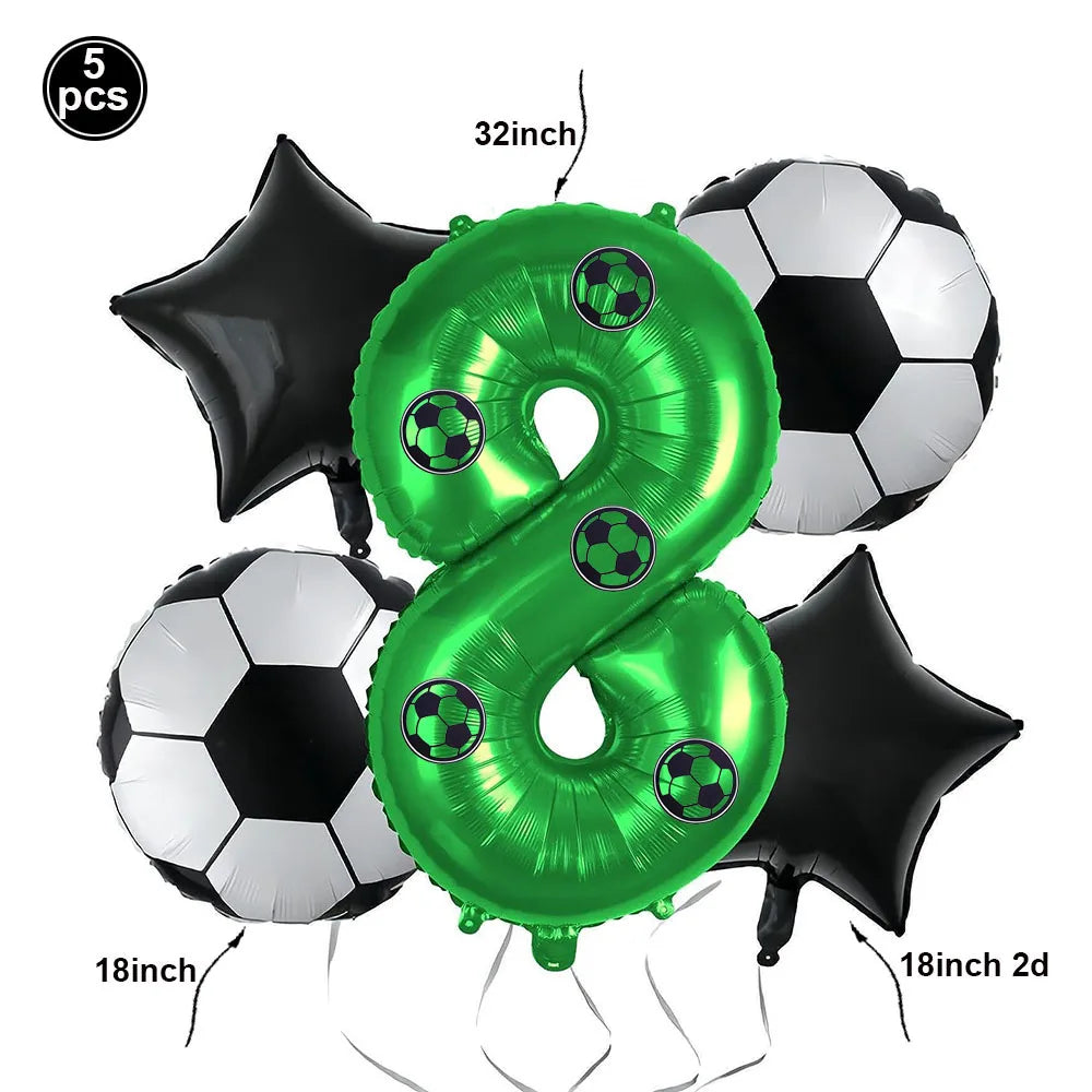 Boy's 8th Birthday Soccer Foil Balloons Party Set Birthday Party Balloons Babs Laser As pictures show