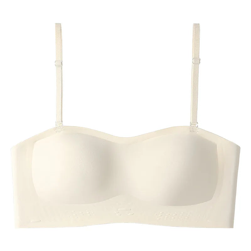 Women's Non-Slip Strapless Bra – Seamless Wire-Free Strapless Bra Babs Beige L