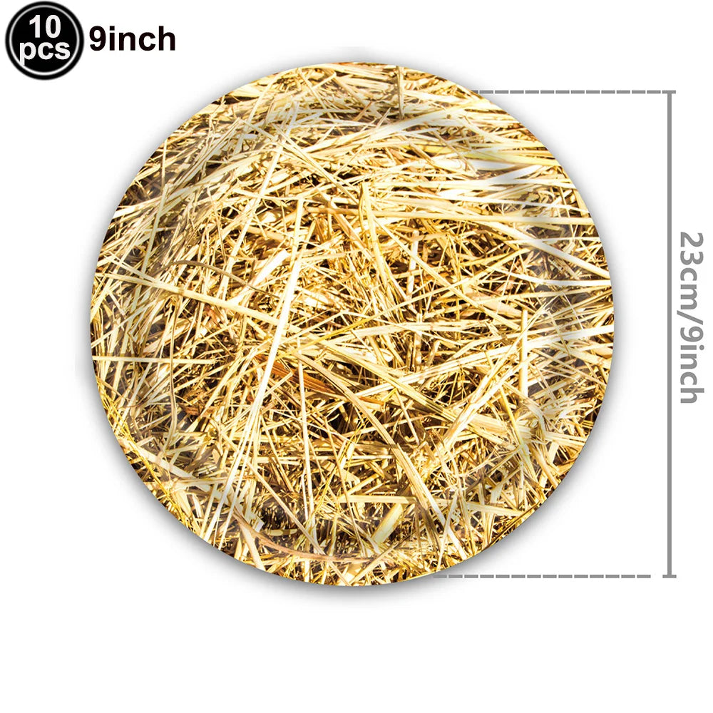 Western Cowboy Party Boxes – Hay Bale & Wine Barrel Decor Props Party Decoration Boxes Babs DARK GRAY AS show 28cm