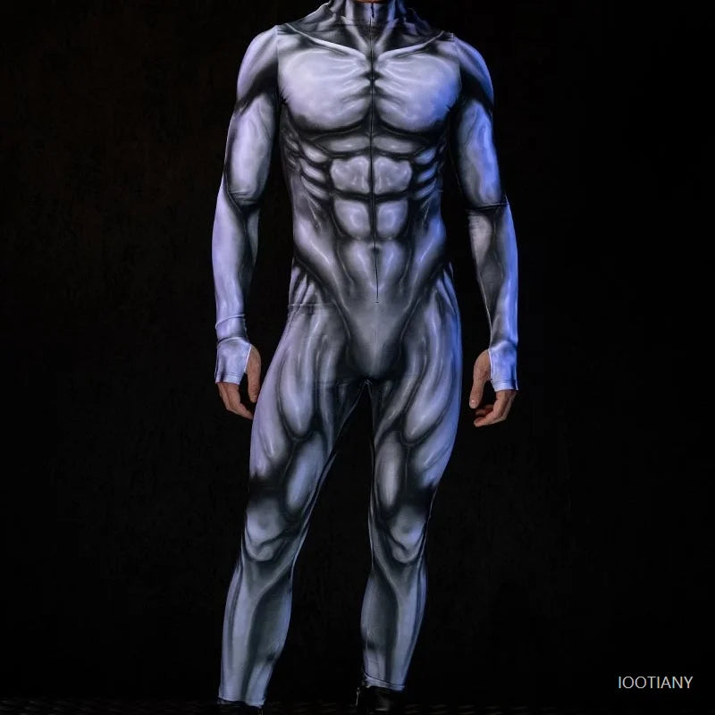Men's Mechanical Muscle Zentai Bodysuit | Punk Cosplay Costume Cosplay Bodysuit Babs