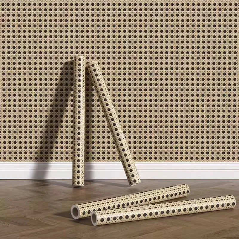 Vintage Wicker Peel & Stick Vinyl Wallpaper – DIY Wall Decor Peel & Stick Wallpaper Babs Tengbian 100cmx45cm