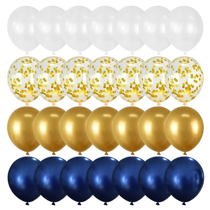 40Pcs Blue Balloon Set – Marble, Metallic & Confetti Party Décor Party Balloon Set Babs Set5 Other