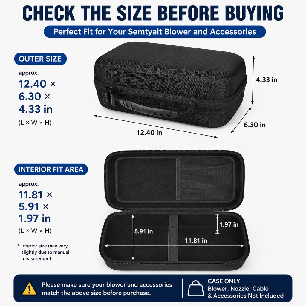 EVA Hard Case for Car Blower – 1680D Oxford Storage Organizer EVA Storage Case Babs
