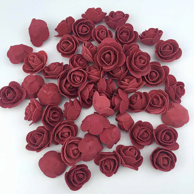 PE Foam Rose Heads – DIY Wedding Bouquet & Home Décor Artificial Flower Heads Babs dark red 100pcs