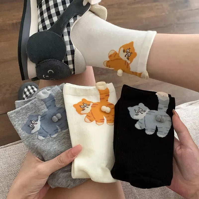 3D Dog Egg Novelty Crew Socks – Fun Couples Mid-Calf Novelty Crew Socks Babs