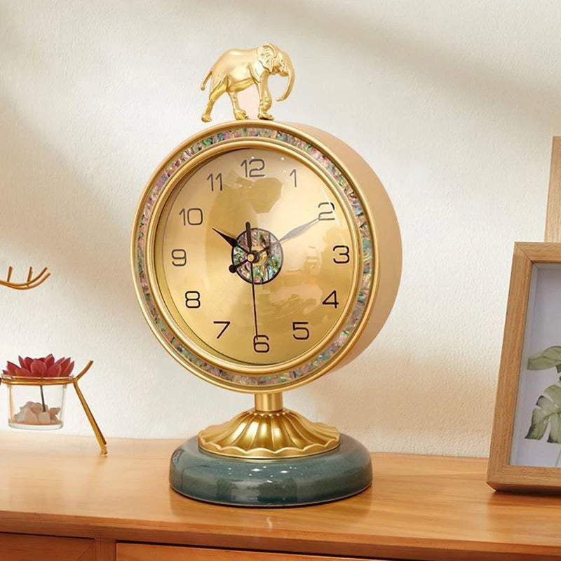 Vintage Silent Table Clock – Nordic Luxury Metal Desk Clock Decorative Desk Clock Babs
