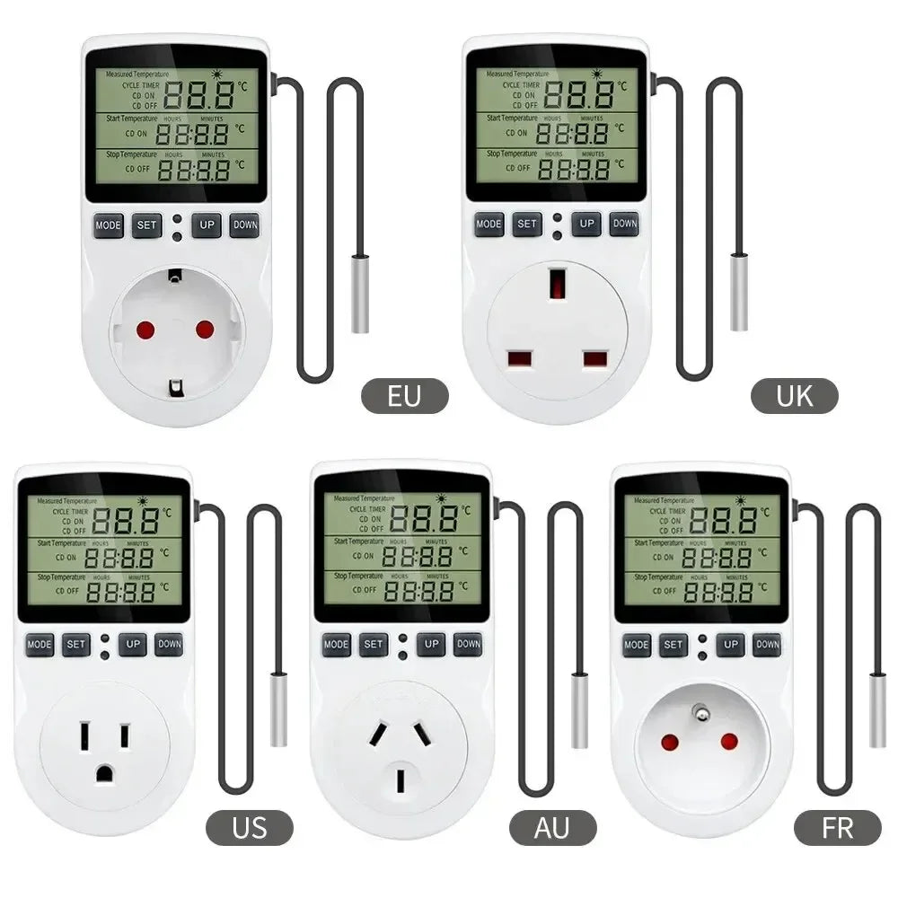 Digital Thermostat Socket with Timer – Heating & Cooling Thermostat Controller Socket Babs