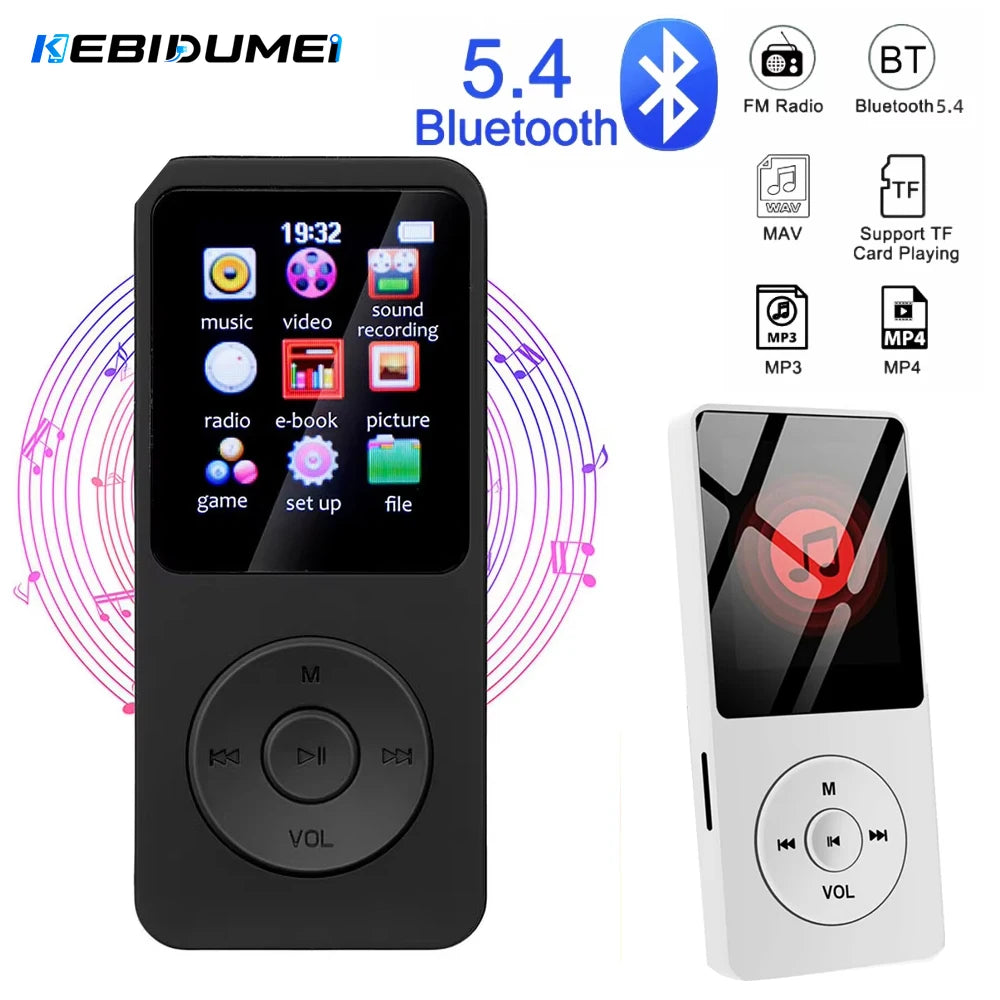 KEBIDUMEI BT 5.0 MP3 MP4 Player | Speaker, FM, E-Book, 128GB TF Portable MP3 MP4 Player Babs