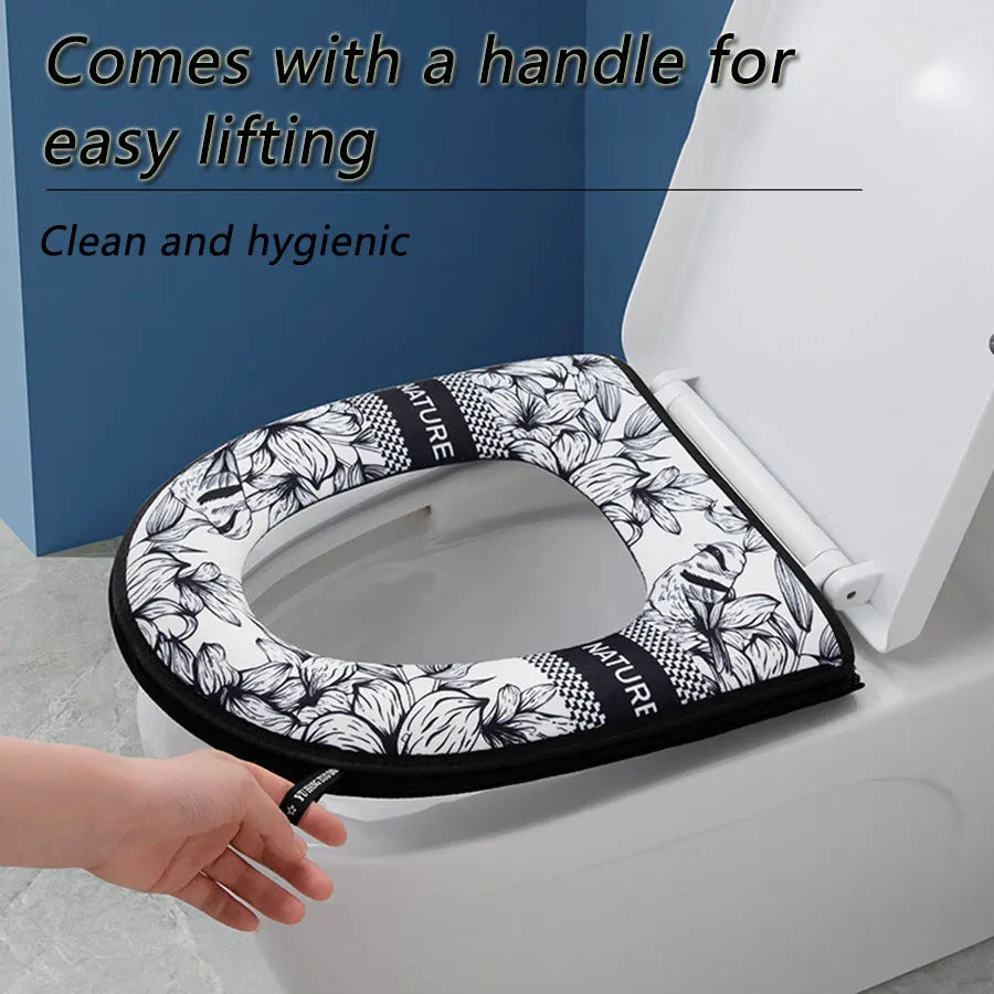 Thickened Cartoon Toilet Seat Cover – Zipper, Waterproof, Universal Toilet Seat Cover Babs