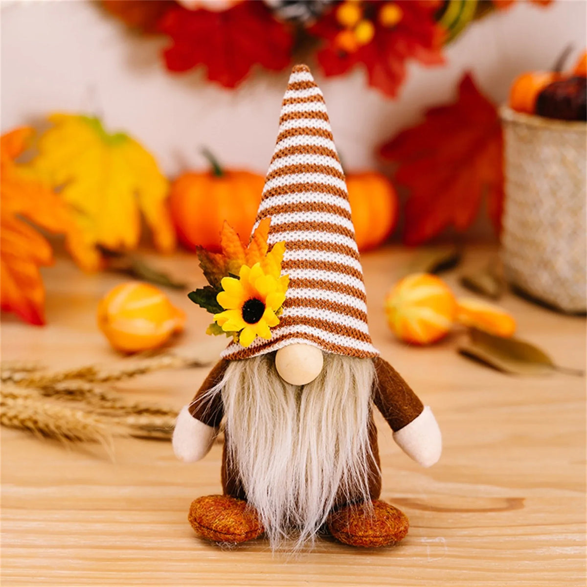 Fall Gnome Plush Doll – Halloween & Thanksgiving Autumn Decor Holiday Gnome Ornament Babs A One Size