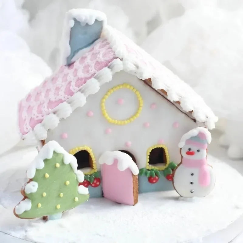 3D Christmas Gingerbread House Cookie Cutter Mould Set – 8 Pcs Cookie Cutter Mould Set Babs