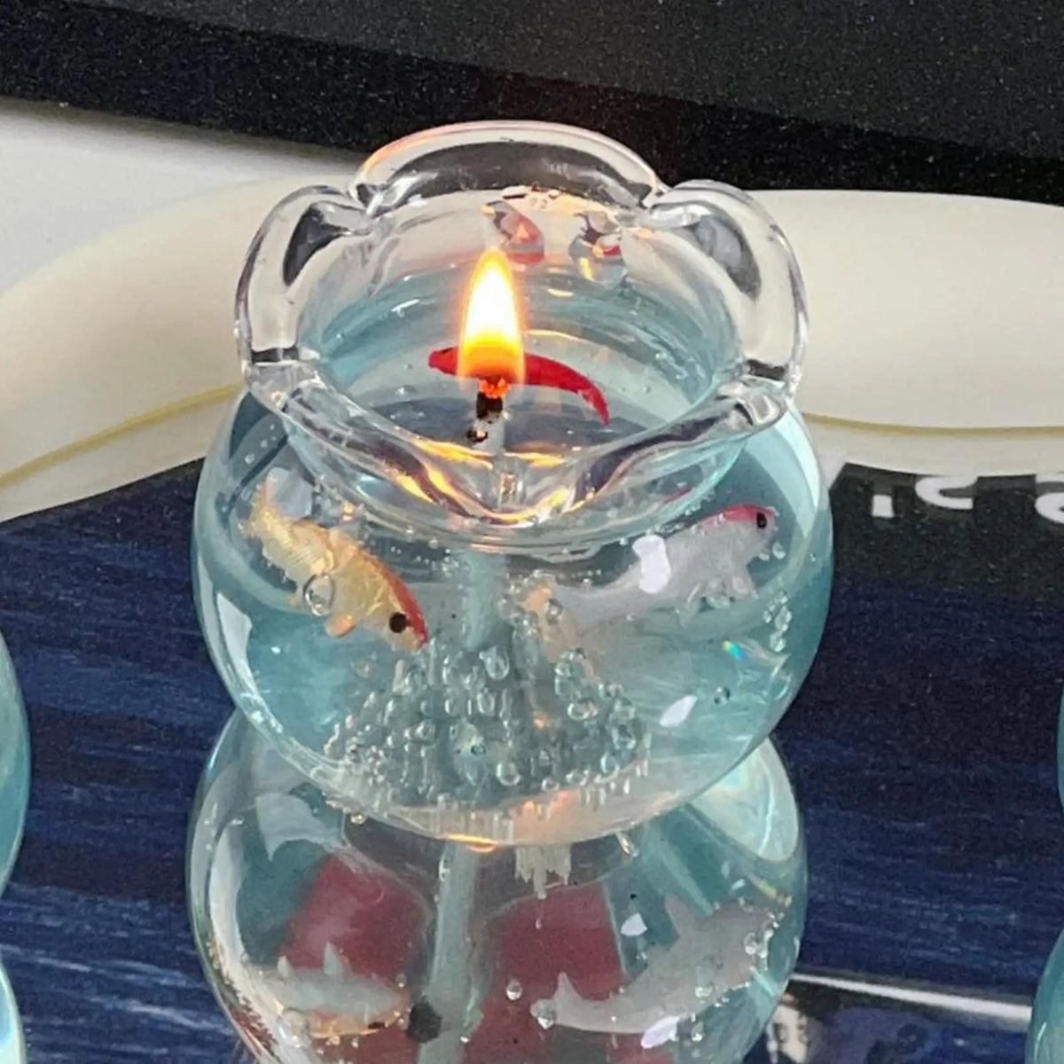 Mini Bubble Fish Tank Scented Candle – Gel Wax Home Décor Scented Decorative Candle Babs