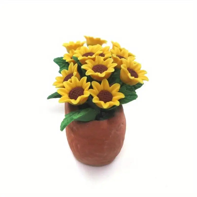 Miniature Clay Sunflower Bonsai | 1:12 Micro Landscape Decor Miniature Décor Prop Babs