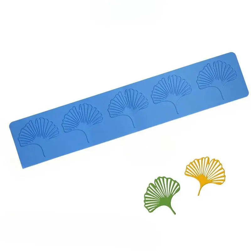 Silicone Fondant Chocolate Mold – Leaf Shapes, 5-Grid Baking Silicone Baking Mold Babs ginkgo