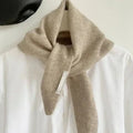 Women's Wool Knit Triangular Scarf – Headscarf & Wrap Knitted Triangular Scarf Babs Khaki