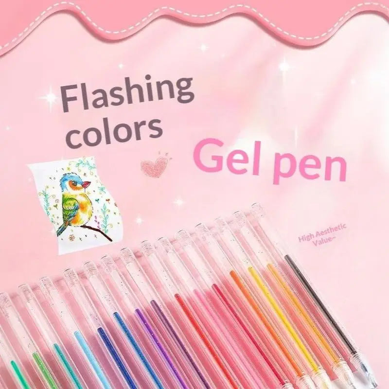 Glitter Gel Pen Set 8/12/18 Colors – 1.2mm Shimmer Art Pens Glitter Gel Pen Set Babs