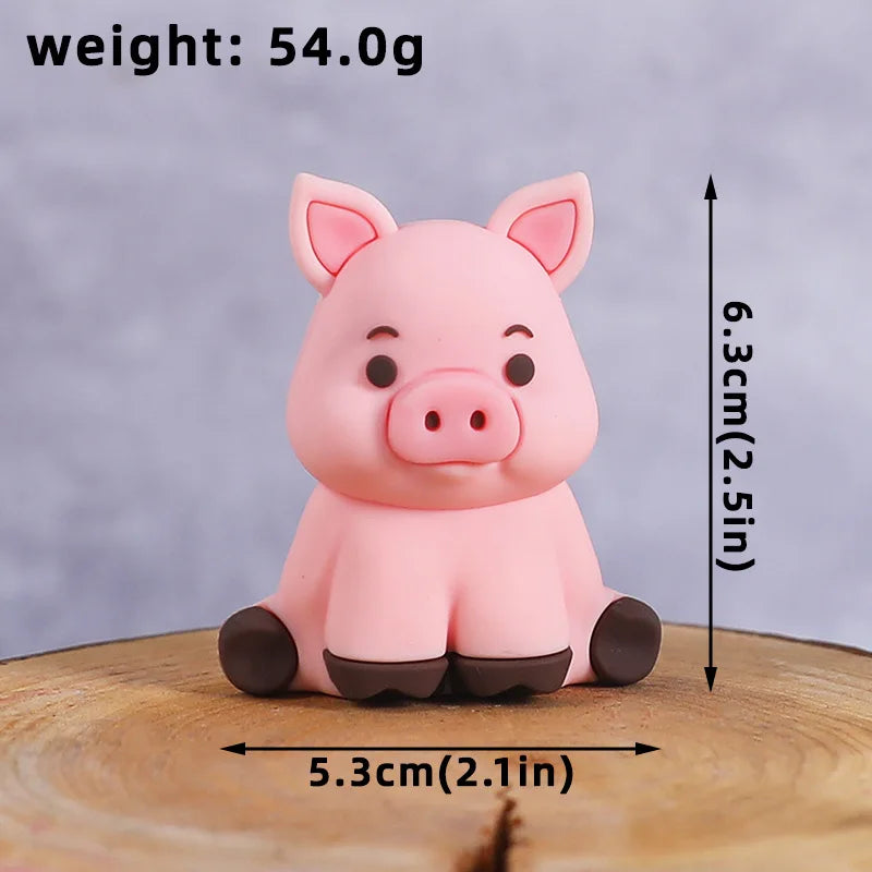 Farm Animal Cake Toppers – Lambs, Ponies, Piglets & More Cake Topper Set Babs light green