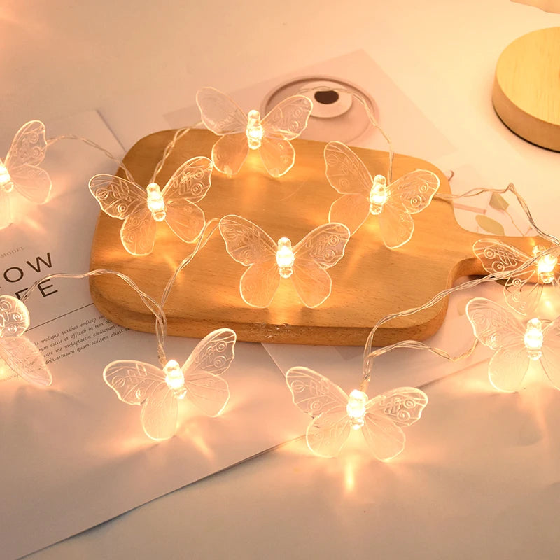 1.5M 10-LED Butterfly Fairy String Lights – Party & Home Decor Fairy String Lights Babs Transparent