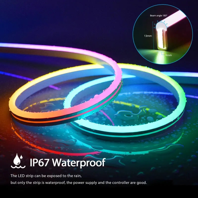 RGBIC Neon LED Strip Light Bluetooth App Control USB – RTONTR LED Strip Light Babs