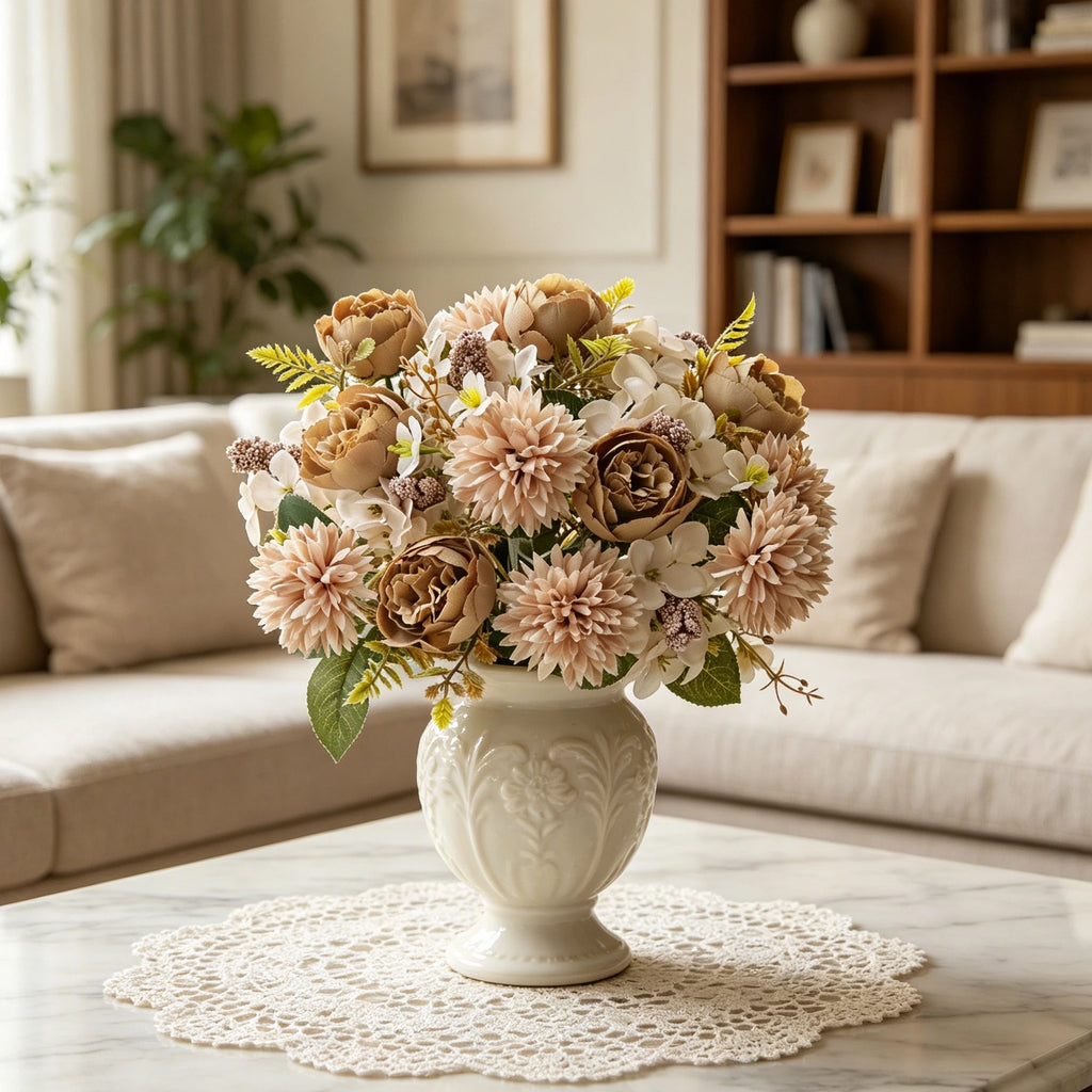 Silk Artificial Ball Chrysanthemum Flowers – Wedding & Home Décor Artificial Silk Flowers Babs