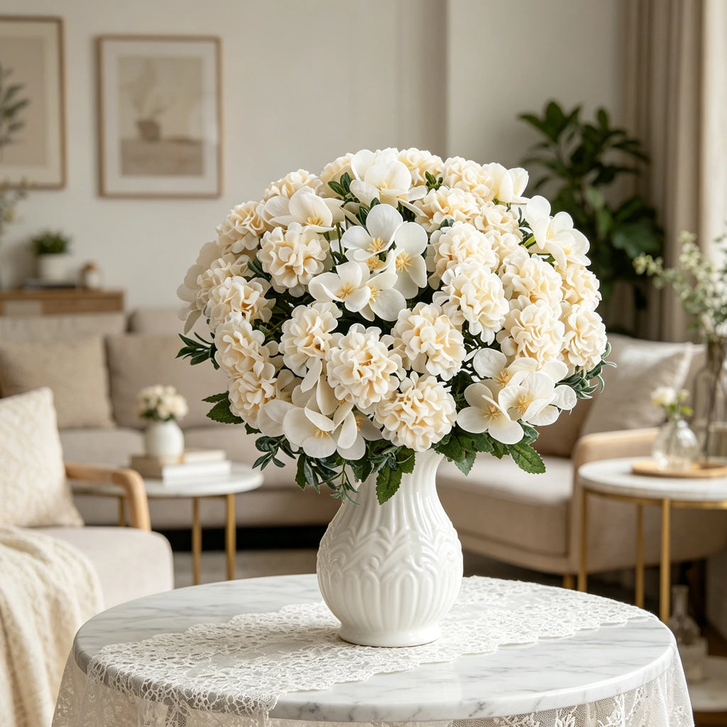 Artificial Silk Hydrangea Bouquet – Wedding & Home Decor Artificial Flower Bouquet Babs