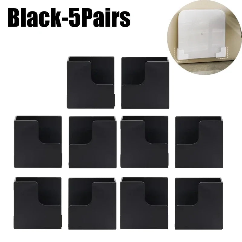 Wall Mounted Scale Holder – No-Drill Adhesive Storage Rack Scale Storage Rack Babs Black-5Pairs