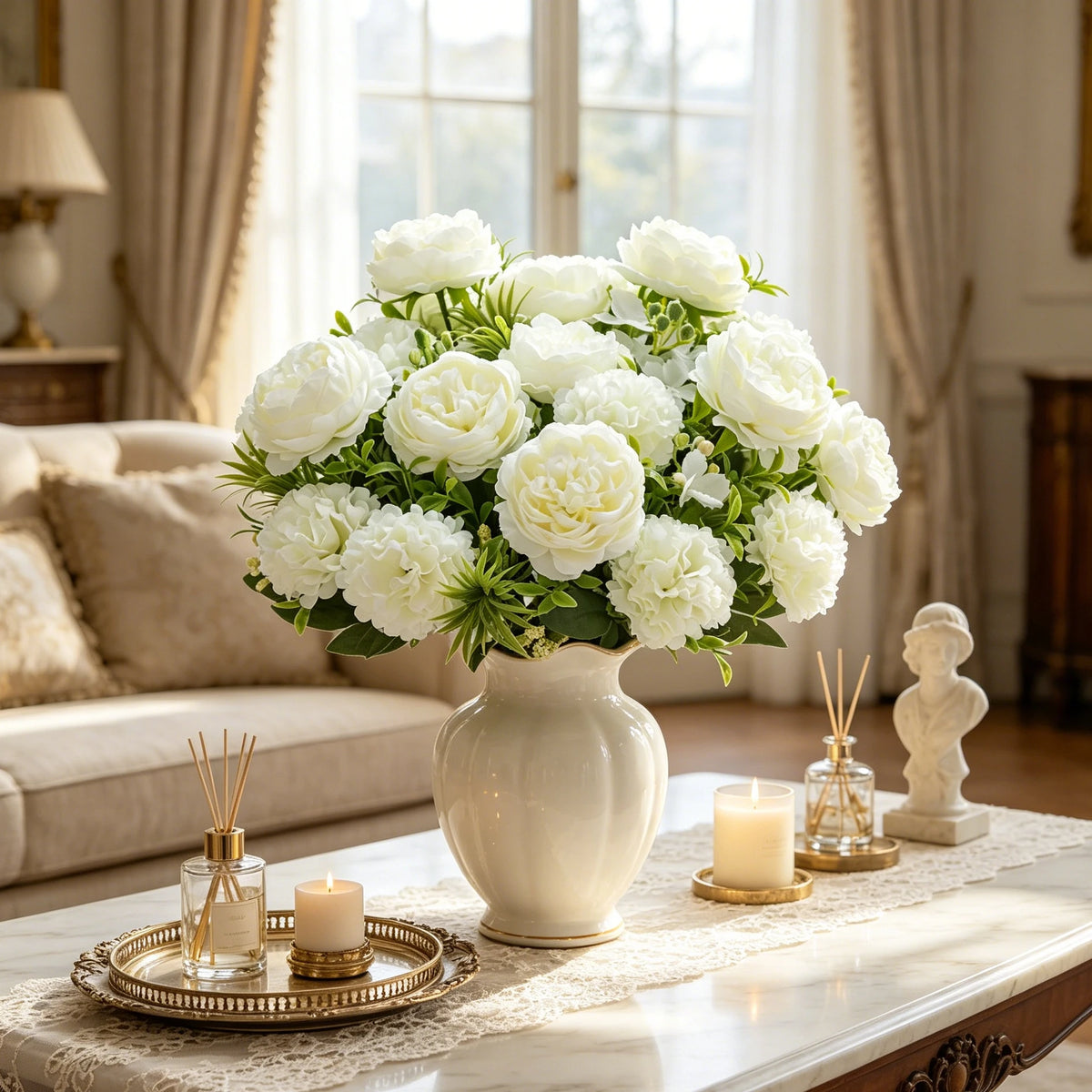 Artificial Silk Chrysanthemum Bouquet | Home & Wedding Decor Artificial Silk Flowers Babs