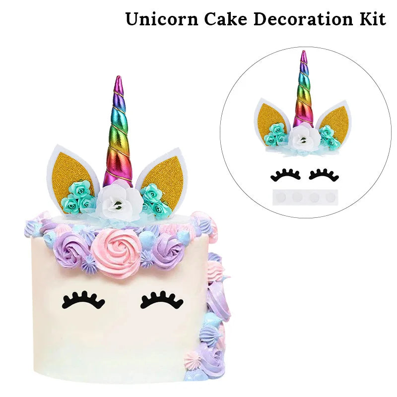 Rainbow Unicorn Cake Topper – Birthday & Baby Shower Decor Cake Topper Babs Set8