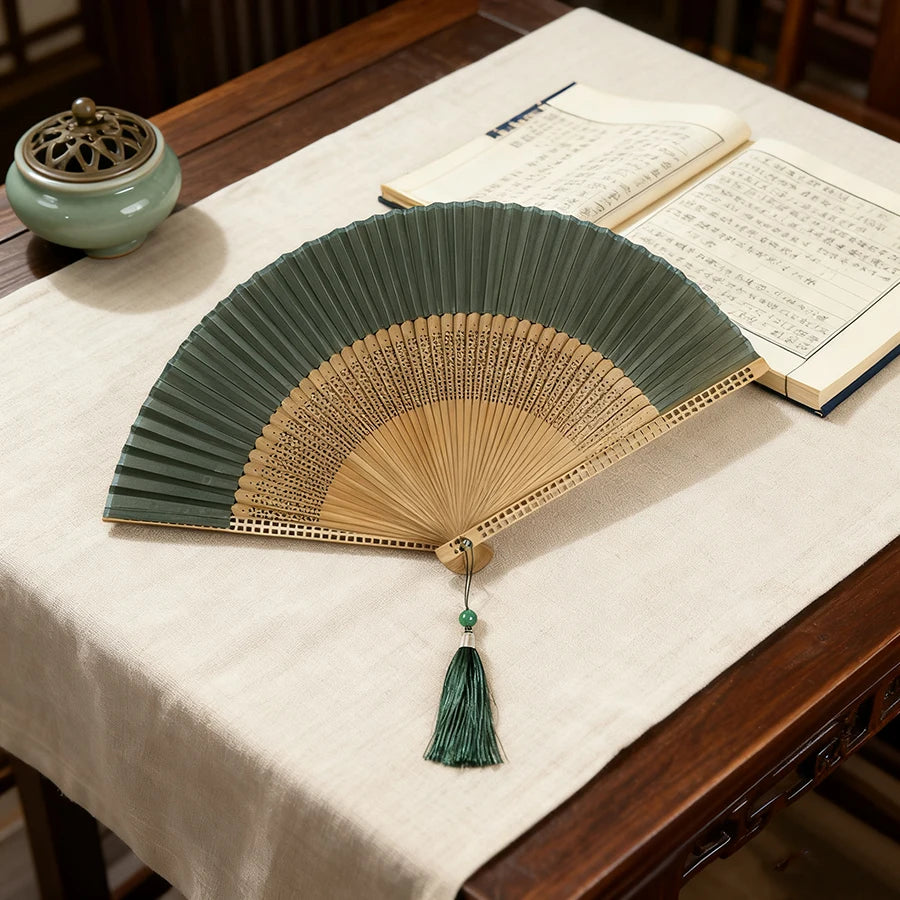 Foldable Hand Fan with Tassel – Dance, Travel & Photo Prop Decorative Hand Fan Babs