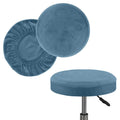Elastic Round Stool Cover – Soft Velvet, Removable & Washable Stool Seat Cover Babs Peacock blue M 36x40cm