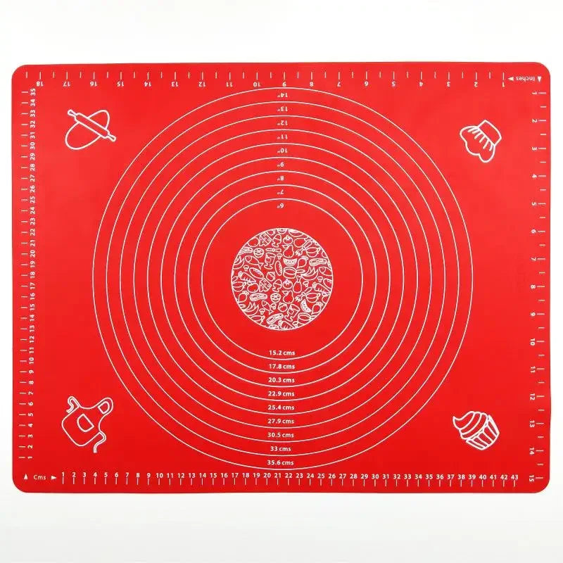 Silicone Non-Stick Dough Rolling Mat for Baking & Fondant Silicone Baking Mat Babs red