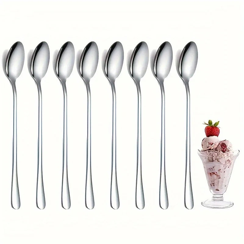 8-Piece Stainless Steel Long Handle Stirring Spoon Set Stirring Spoon Set Babs