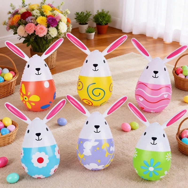 Easter Inflatable Rabbit & Egg Balloons – 3 or 6 Pc Party Set Easter Inflatable Balloons Babs 6Pcs A