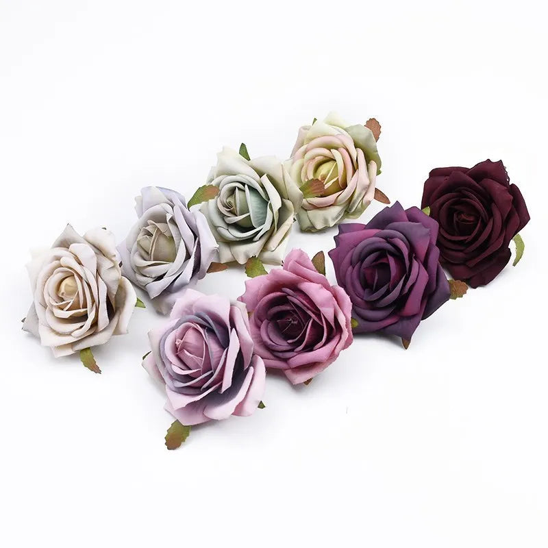 5/10pcs 8cm European Silk Rose Heads – Artificial Wedding Flowers Artificial Flower Heads Babs