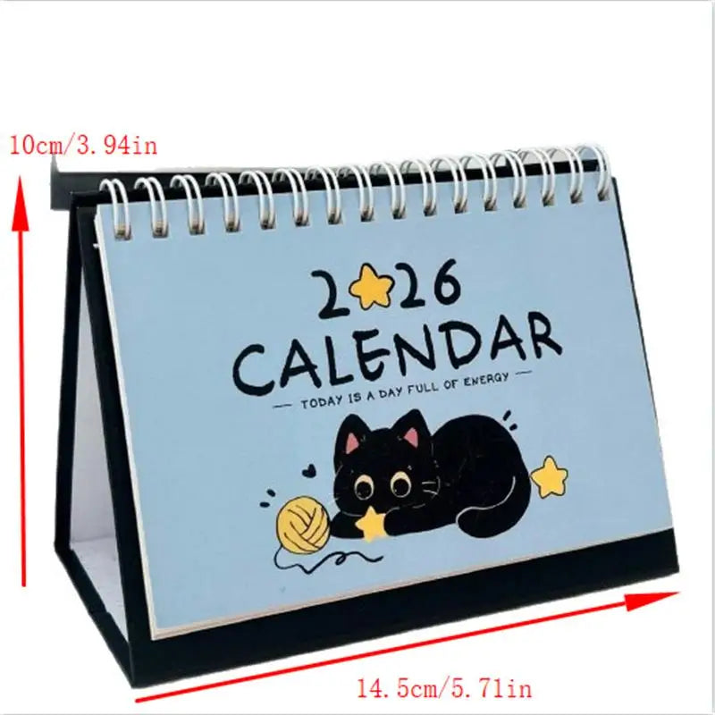 2026 Cute Cat Mini Desk Calendar – Desktop Decor Ornament Mini Desk Calendar Babs