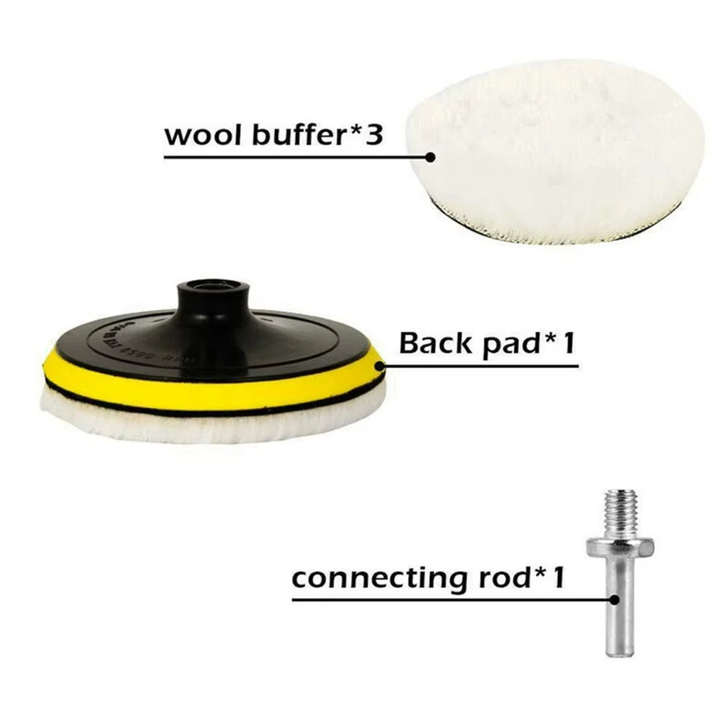 3" Microfiber Car Polishing & Buffing Set | Drill Backing Plate Car Polishing Kit Babs