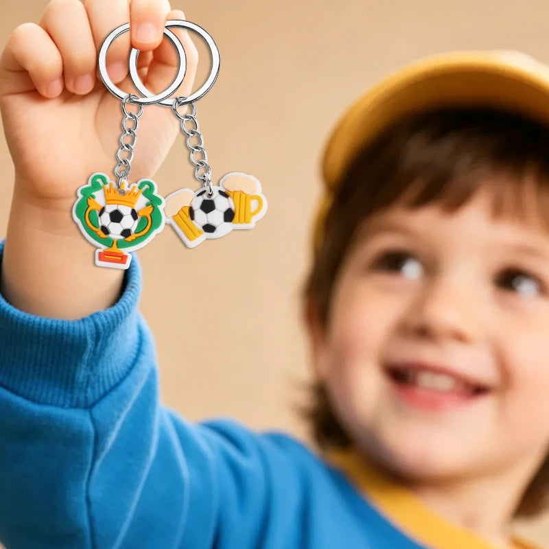 10Pcs Soccer Keychains Bulk – Kids Party Favors & Bag Pendants Sports Party Favors Babs