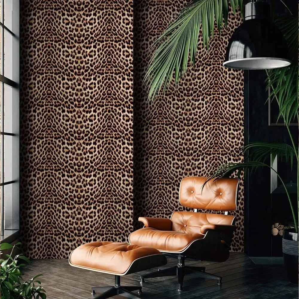Leopard Print Peel & Stick Wallpaper – Waterproof Vinyl Peel & Stick Wallpaper Babs