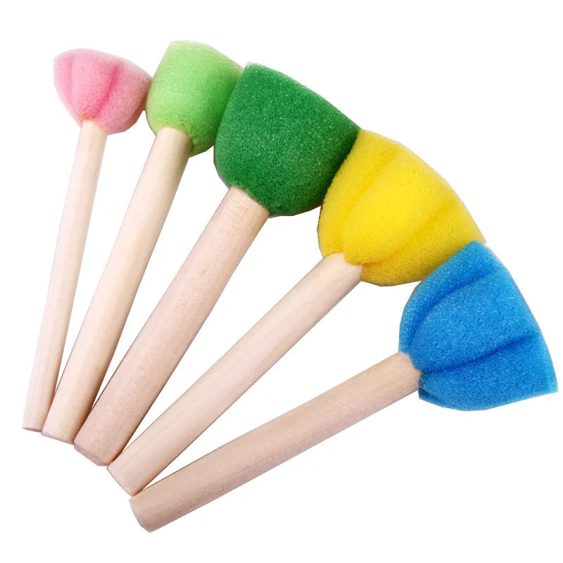 5-Piece Mini Sponge Painting Brush Set for Kids Arts & Crafts Kids Craft Brush Set Babs 5Pcs