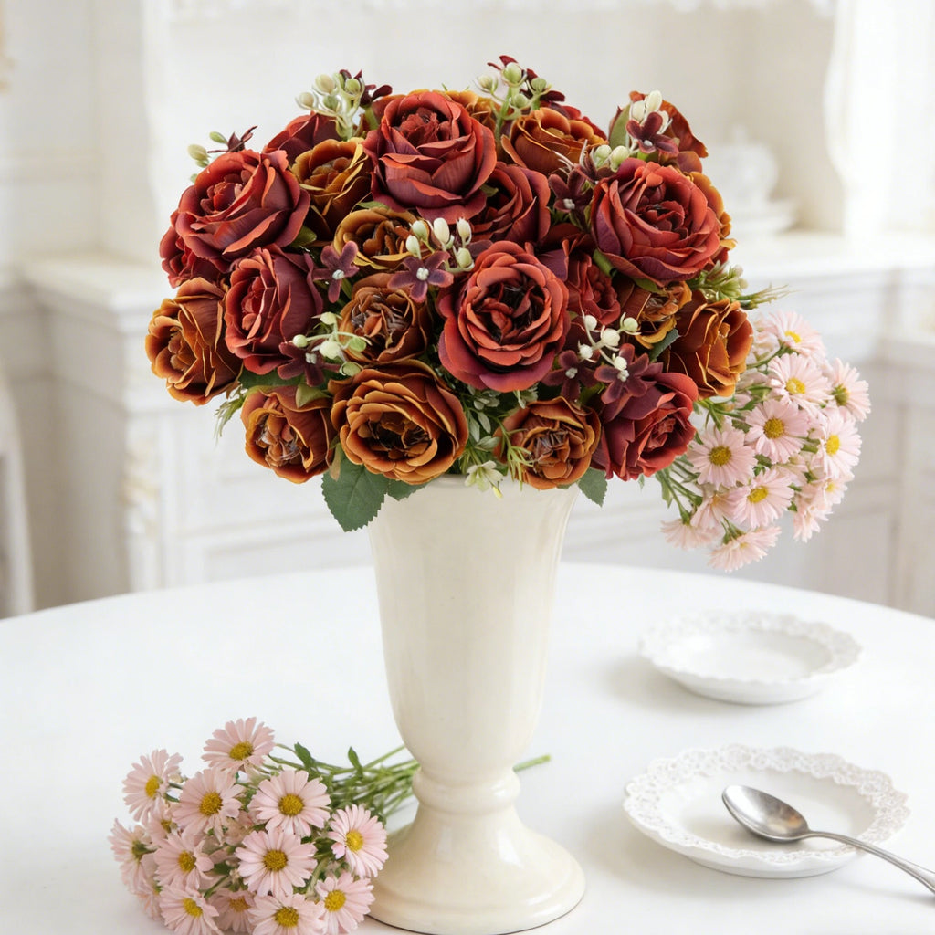 Artificial Silk Peony Rose Bouquet – Wedding & Home Decor Artificial Flower Bouquet Babs