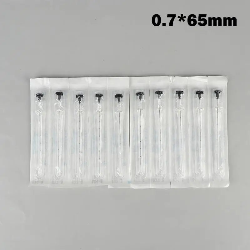 10Pcs Disposable Intradermal Needles 0.6–1.2MM Stainless Steel Intradermal Needles Babs 0.7x65mm